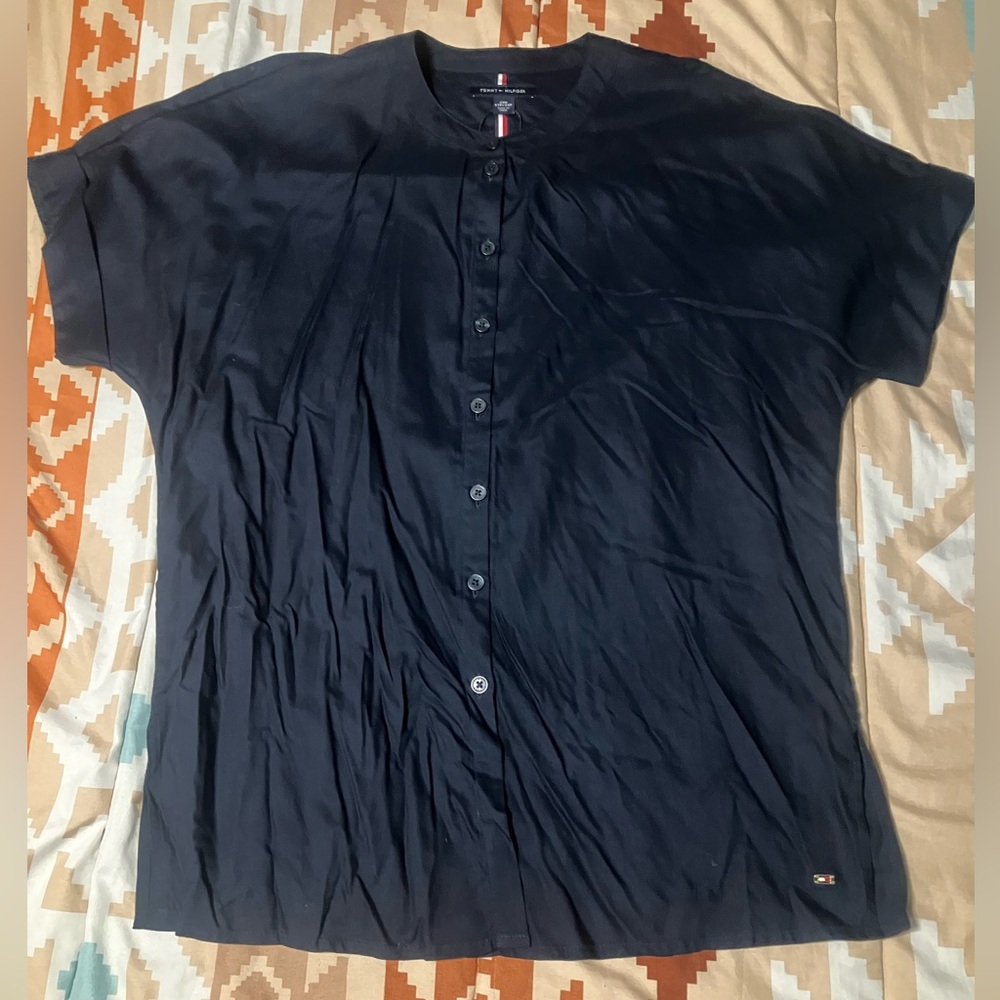 Tommy Hilfiger women’s baseball jersey XXS Navy NEW